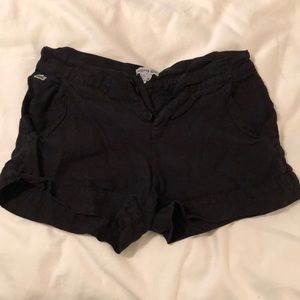 Women Lacoste black linen shorts